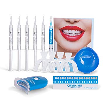 Advanced Teeth Whitening Kit with 8LED Accelerator Light 5x Whitener Gel Syringe 1x Blue...
