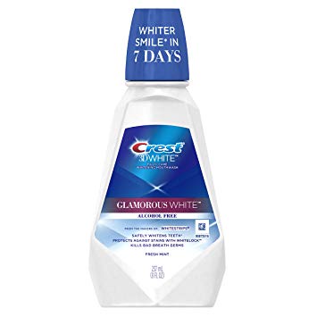 Crest 3D White Glamorous White Multi-Care Whitening Fresh Mint Flavor Mouthwash 8 Fl Oz (Pack of 6)