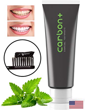 Charcoal Teeth Whitening Toothpaste Activated - All Natural Black Fluoride Free Tooth Whitener Paste Powder...
