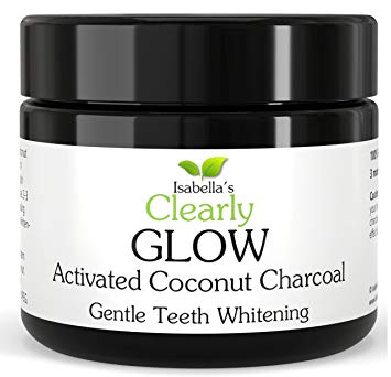 Isabella’s Clearly GLOW COCONUT Teeth Whitening Activated Charcoal Powder, 100% Pure...