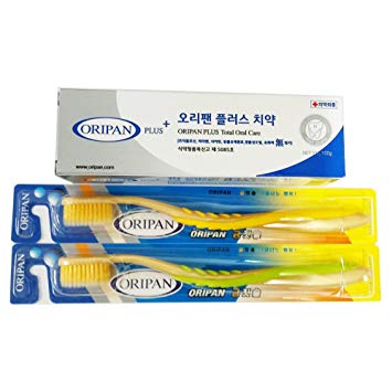 ORIPAN Gold Toothbrushes and Xylitol Toothpaste Set 1